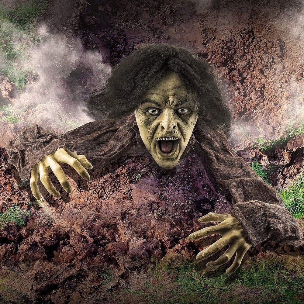 Crawling Zombie Halloween Decoration - Zombies Coming Out of Ground Prop - Creep